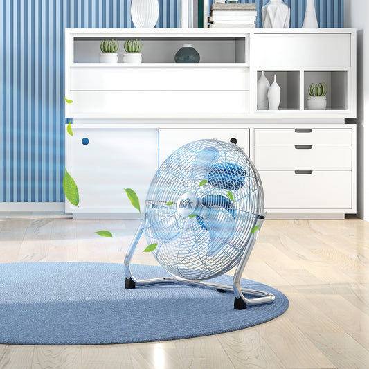 Metal Desk Fan with 3 Speeds & 120° Adjustable Tilt - Silver