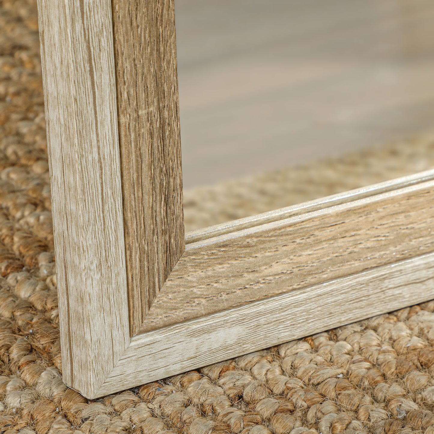 162.6 cm Two-Tone Full Length Mirror - White/Oak-Tone