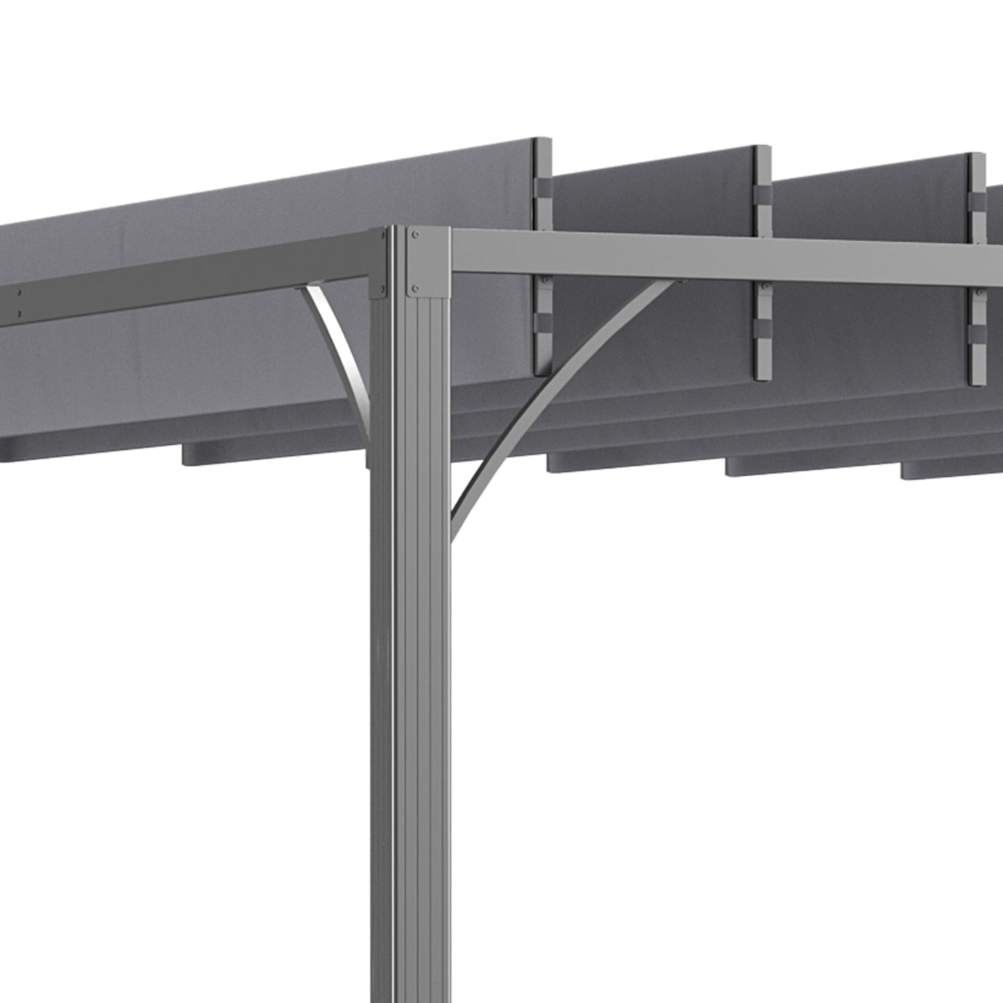 Outsunny 4 x 3(m) Outdoor Pergola with Retractable Roof, Aluminium Louvered Patio Gazebo Canopy, Grey