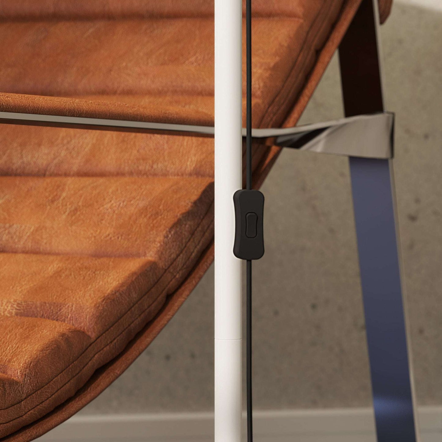 Floor Lamp for Living Room, Spotlight Reading Standing Lamp with Adjustable Height, Rocker on/off Switch, Indoor Task Lighting, White