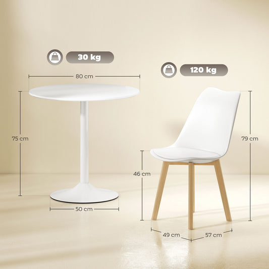 Five-Piece Modern Dining Set - White