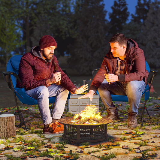 Hammock Camping Chair Set of 2, Adjustable Back Swinging Portable Camp Chair for Travel Fishing Hiking W/ Back Rest - Blue