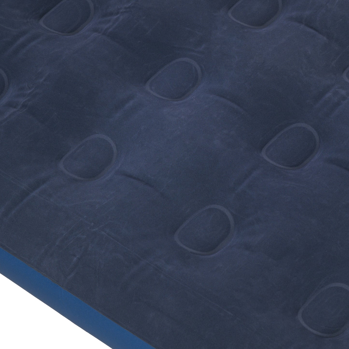 Outsunny Single Air Mattress with Hand Pump, Portable Air Bed with Flocked Surface, 191 x 73 x 22cm, Blue