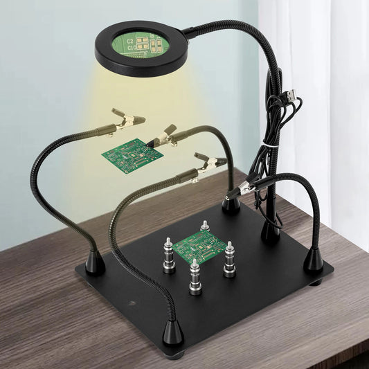 Electronic Repair Tool With Flexible Metal Arm Rust-Proof Soldering Clamp Station For Soldering And Circuit Board Holding Mobile Phone Repair