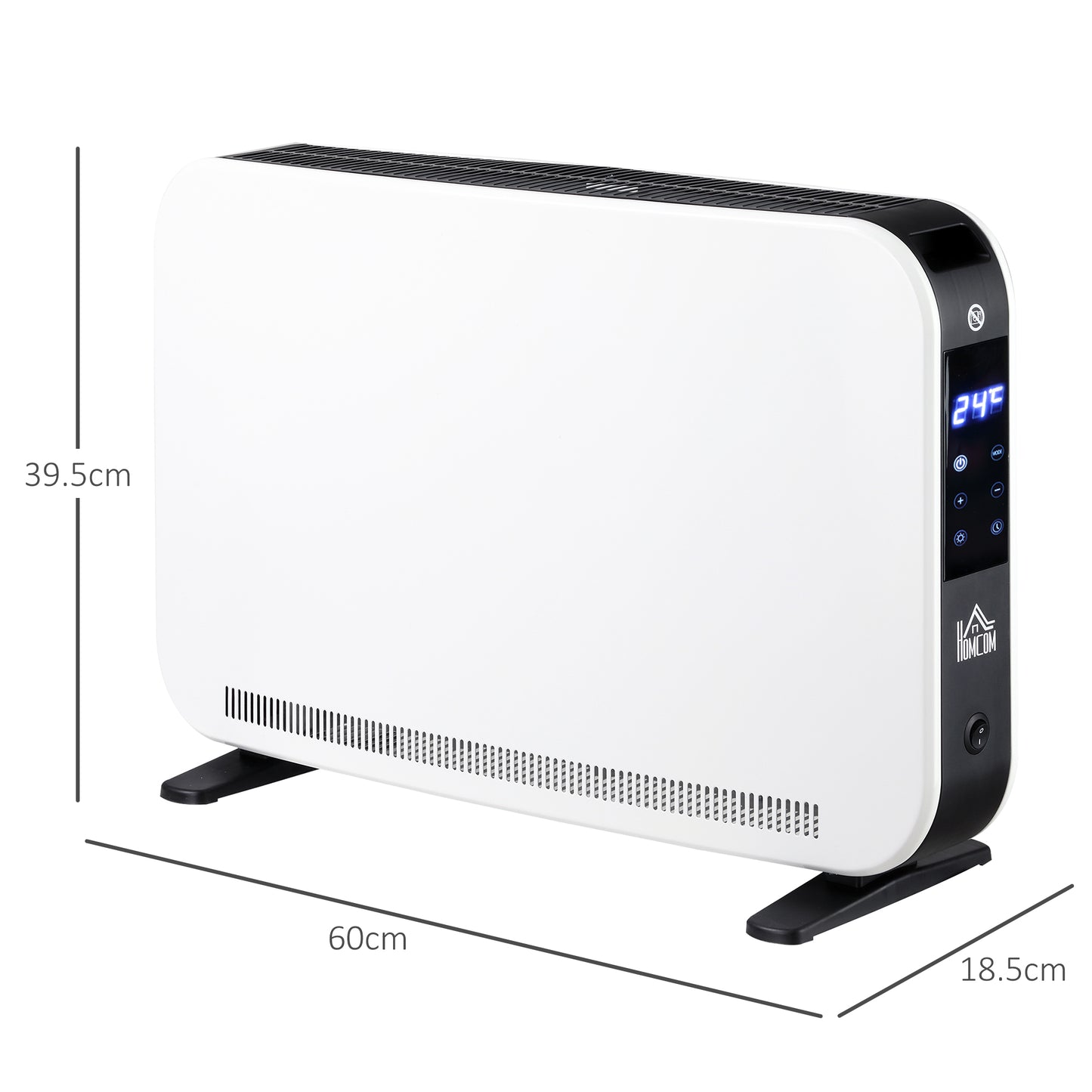 Electric Heater, 2180W Portable Convector Heater with 24H Timer, Overheat Protection, Adjustable Temperature for Home