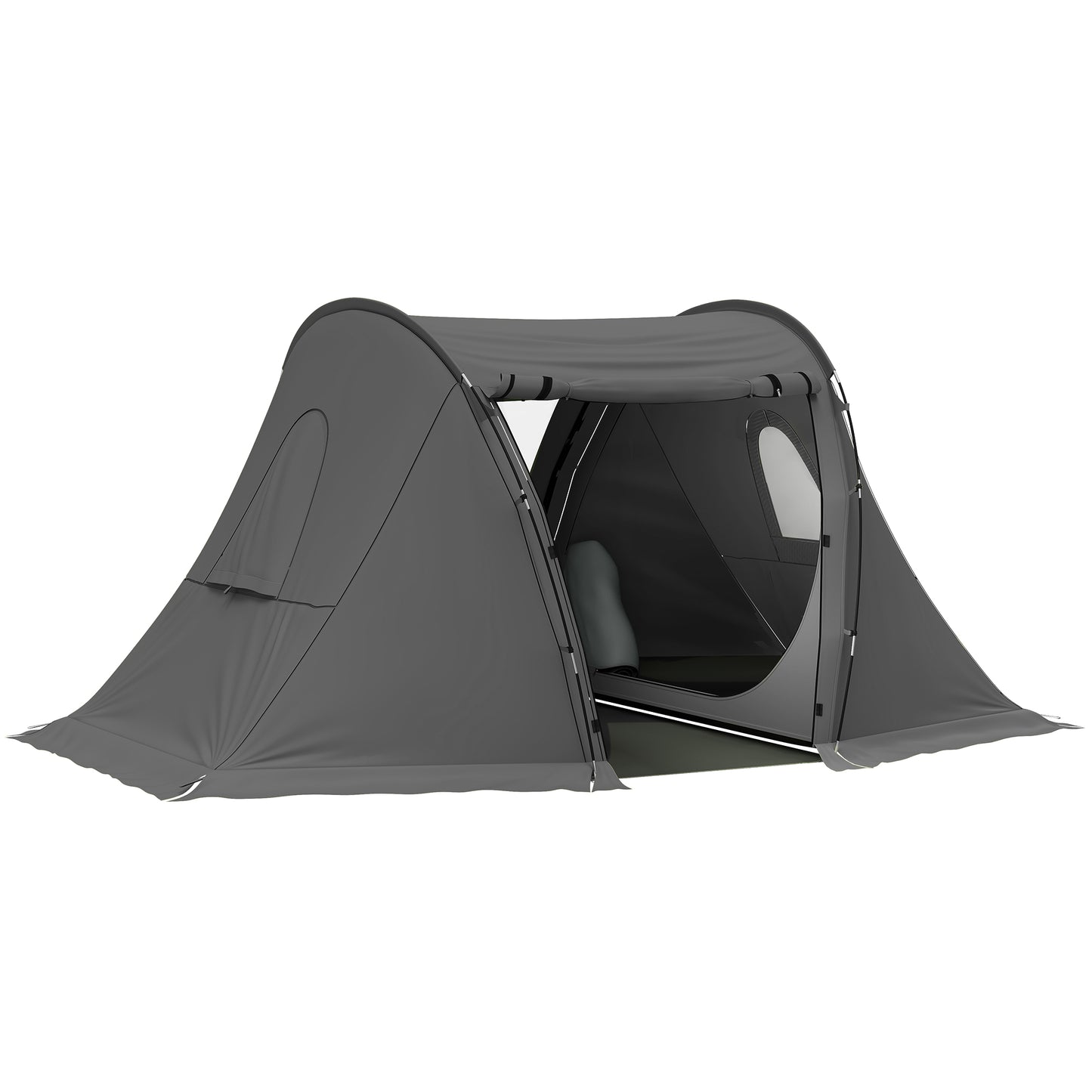 3 Man Camping Tent with Living Area and 2 Bedrooms, 3000mm Waterproof Family Tent with Sewn-in Groundsheet for Hiking, Festival, Backpacking