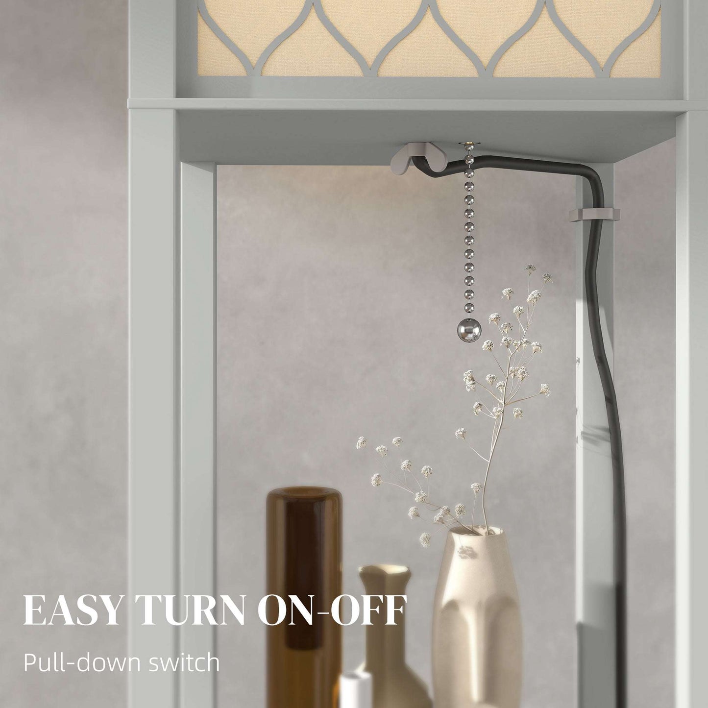 Three-Shelf Standing Lamp - Grey/White