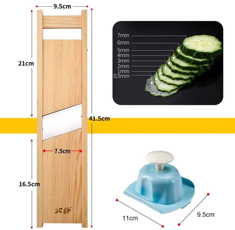Wooden Vegetables Fruit Salad Cutter Adjustable 0.5-7mm Slicer Chopper Tomato Onion Cabbage Shredder Chip