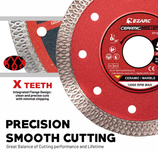 EZARC 115MM Super Thin Diamond Saw Blades 2 Pieces For Angle Grinder Diamond Tile Blade for Cutting Ceramic Granite Marble Tile