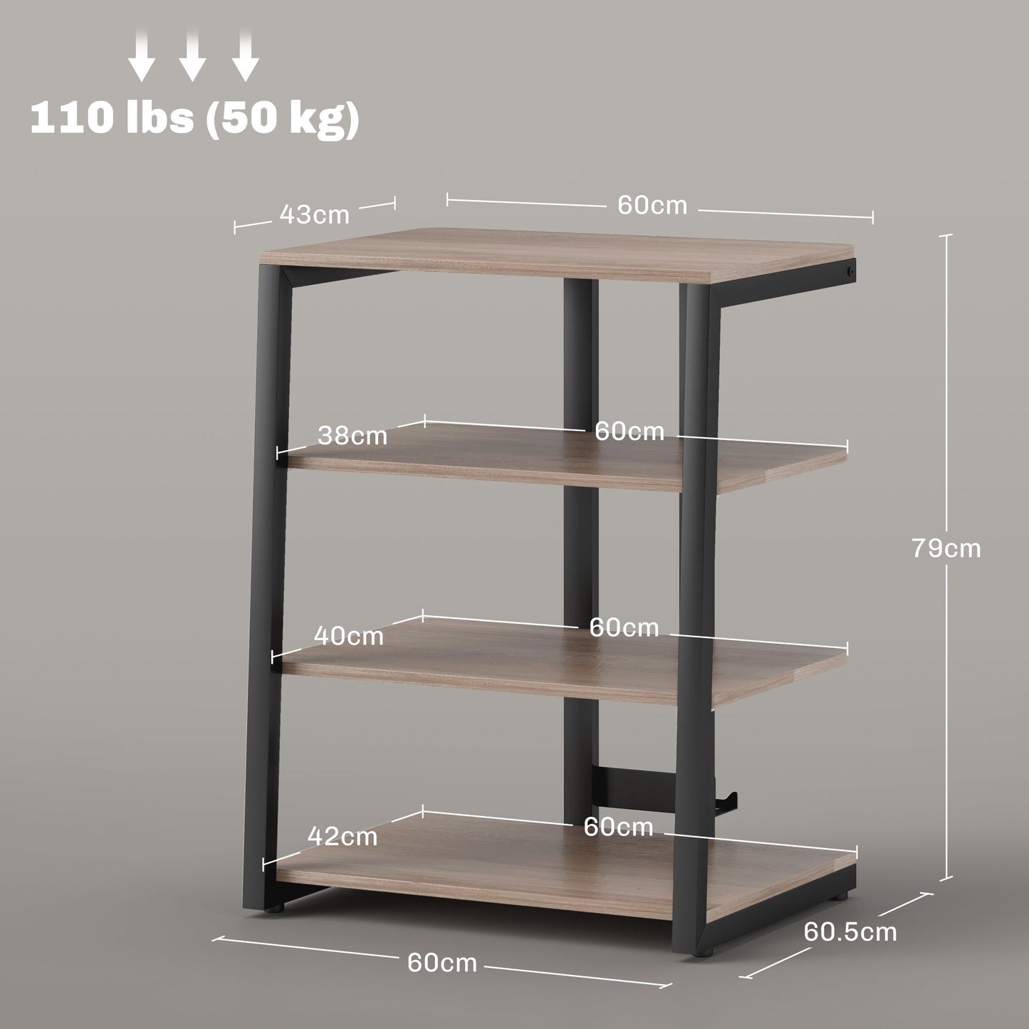 TV Stand Cabinet for 28 Inch TVs, Corner TV Unit with Open Adjustable Shelves and Extension Lead Holder, Entertainment Unit for Living Room, Grey