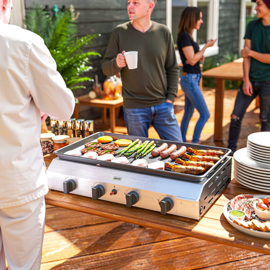 Outsunny Four Burner Portable Gas Grill For Camping Outdoor Cooking