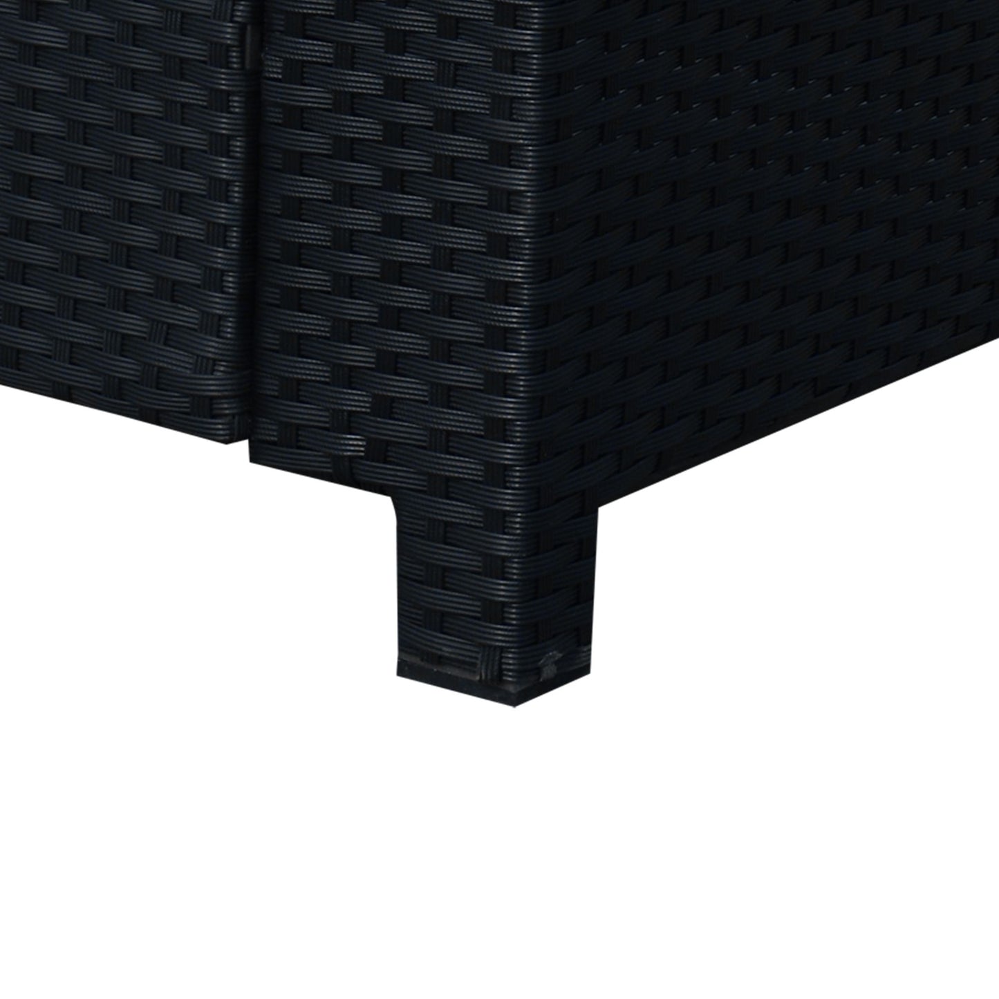 Outsunny 2 Seater Garden Furniture, Rattan Sofa with Soft Padded Cushion and Armrests, Wicker Garden Loveseat for Patio, Black