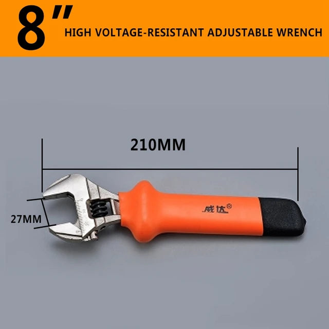 1000V High Voltage-Resistant Adjustable Wrench Spanner Electrician Maintenance Hand Tools 6" 8" 10" 12" Wrench
