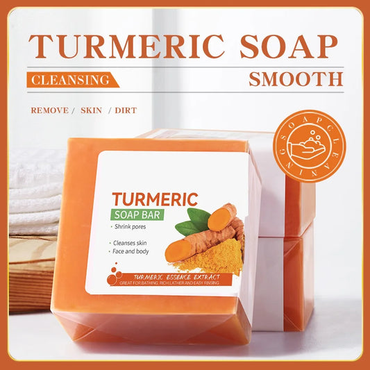 Pack of 2 Handmade Turmeric Face And Body Soap Bar Cleaning Cleansing Block