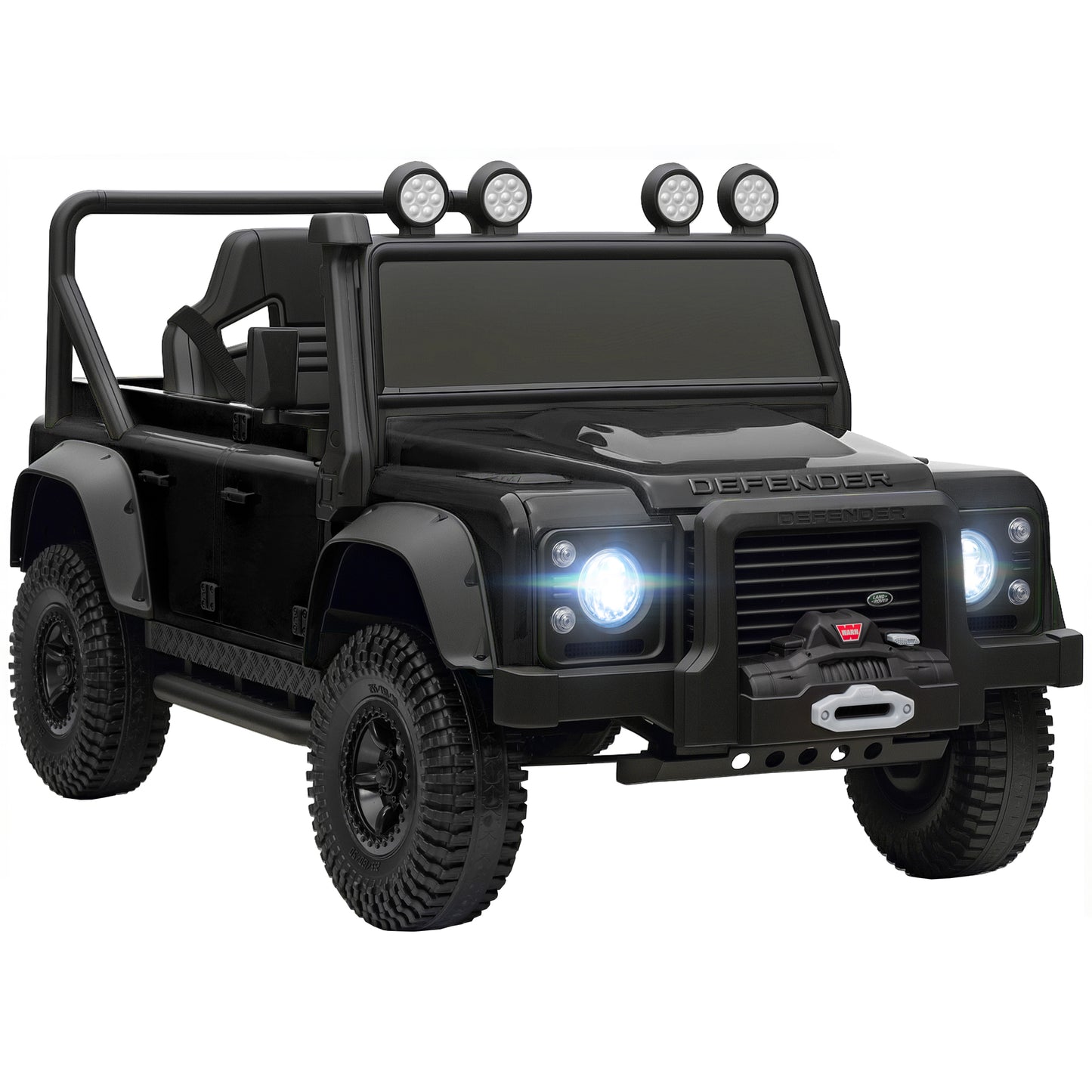 AIYAPLAY Kids Official Licensed Land Rover Defender 110 SVX Ride On Car with Remote Control, Music, Horn, 4 Spring Suspension Wheels, LED Lights for 3-5 Years Old
