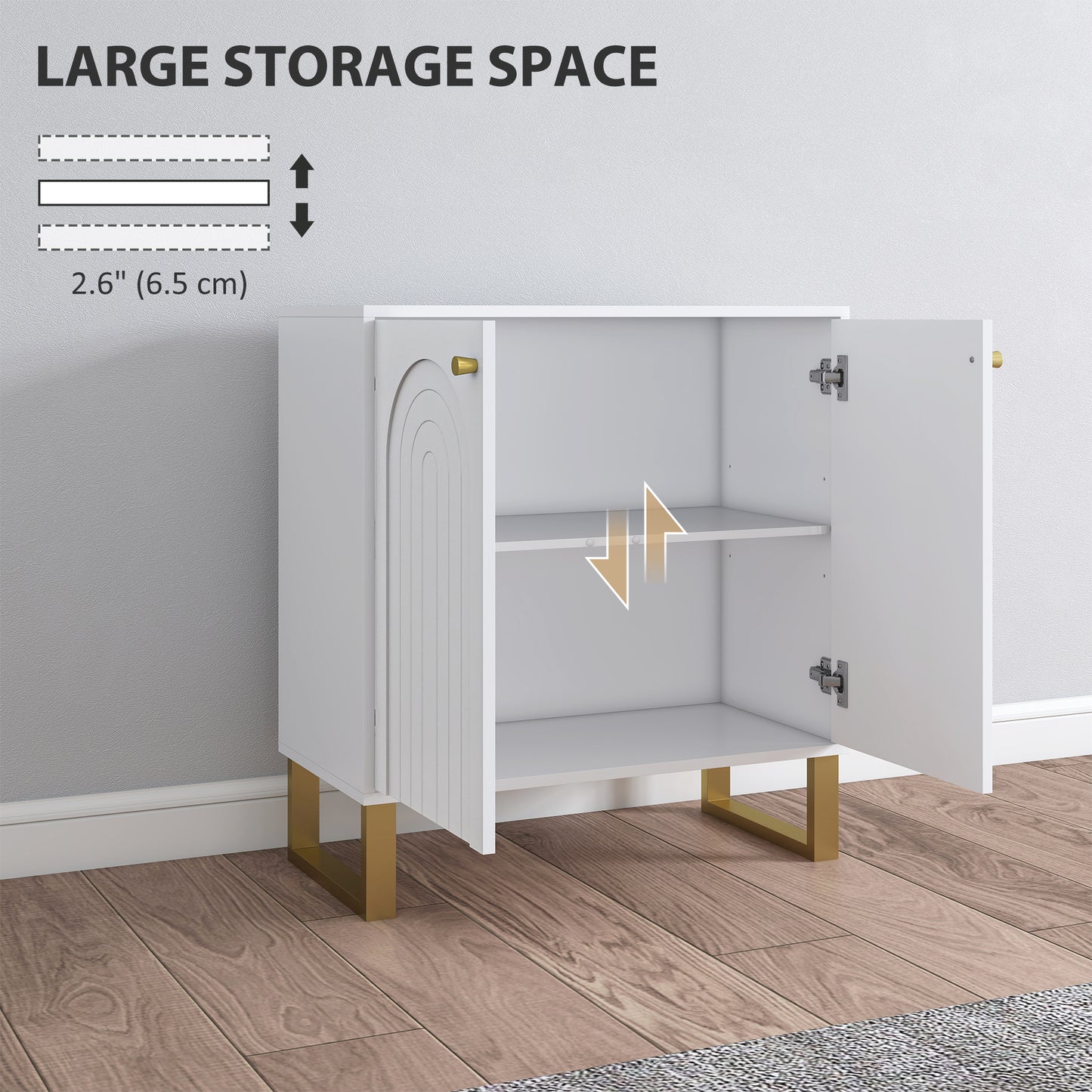 2-Door Sideboard Storage Cabinet Unit - White