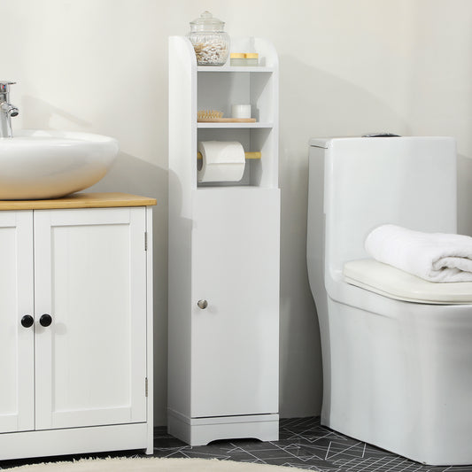 Kleankin Multi-Storage Narrow Bathroom Cabinet - White