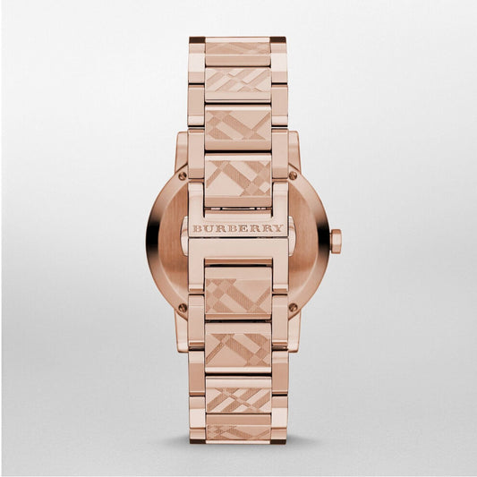Burberry Ladies The City Rose Gold Check Dial Wrist Watch BU9146