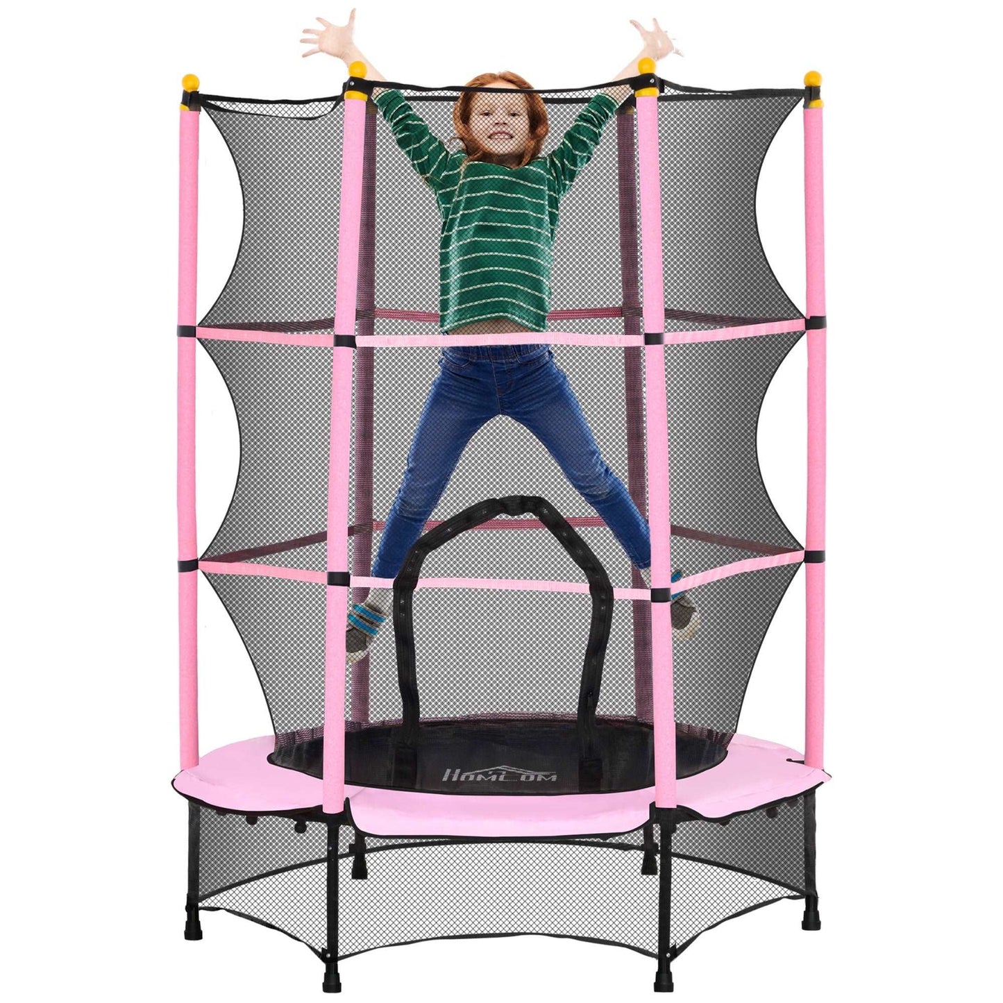 4.6FT/75" Kids Trampoline, Indoor Outdoor Toddler Trampoline, with Safety Enclosure, Springless design - Different Colours