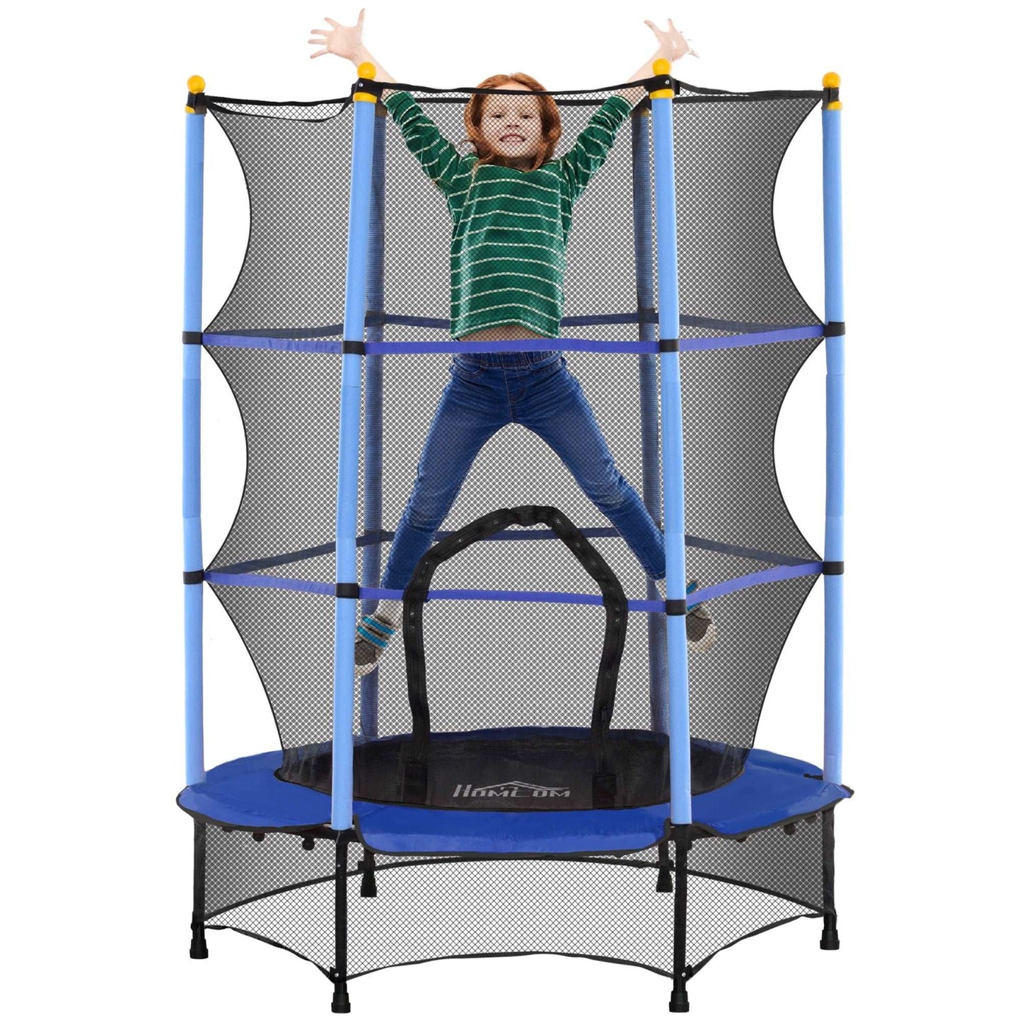 4.6FT/75" Kids Trampoline, Indoor Outdoor Toddler Trampoline, with Safety Enclosure, Springless design - Different Colours