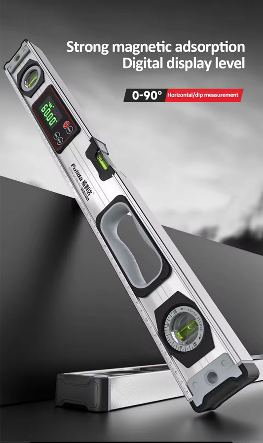 Digital Protractor Angle Finder Inclinometer Magnets Spirit Level Angle Slope 0-90 °Electronic Level Ruler 20-50MM with LED Display 40CM