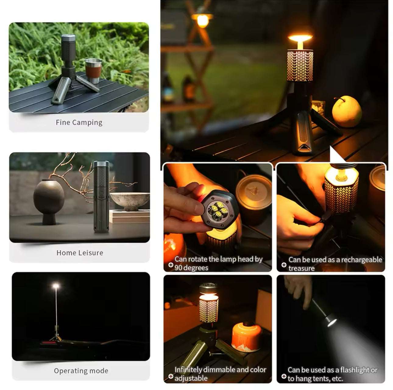 LED Outdoor Camping Hiking Exploring Lantern, UBS Rechargeable, Adjustable Colour Temperature Outdoor Portable Lantern, IP65 Waterproof
