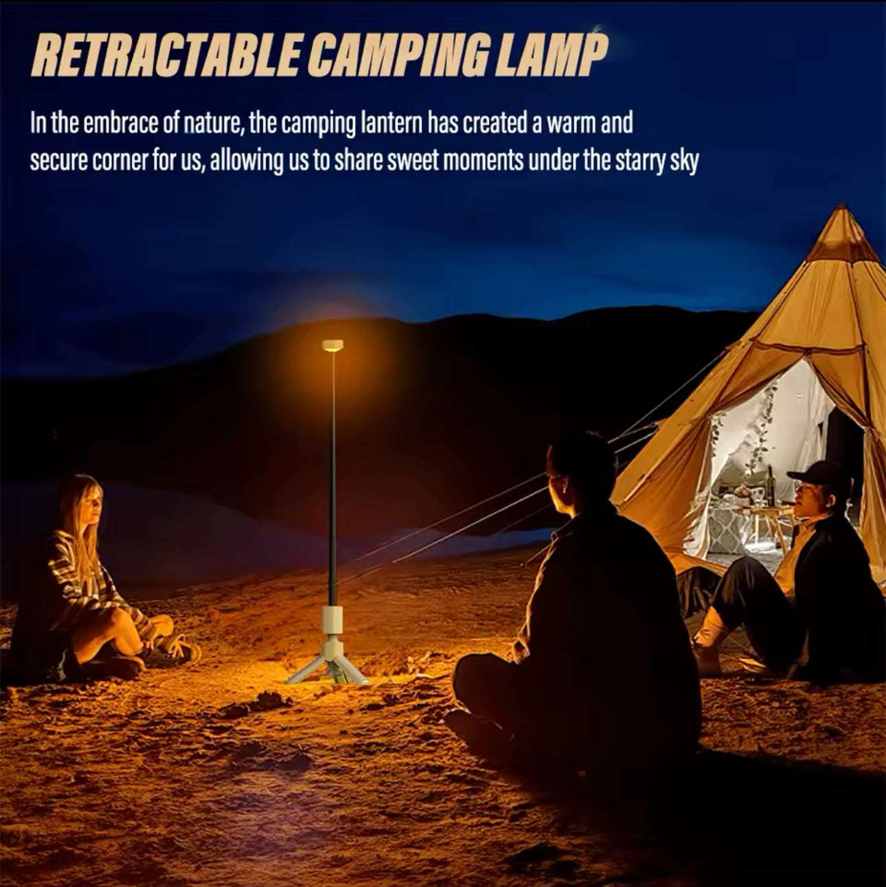 LED Outdoor Camping Hiking Exploring Lantern, UBS Rechargeable, Adjustable Colour Temperature Outdoor Portable Lantern, IP65 Waterproof