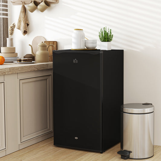 91L Freestanding Under-Counter Fridge Freezer with Lock - Black