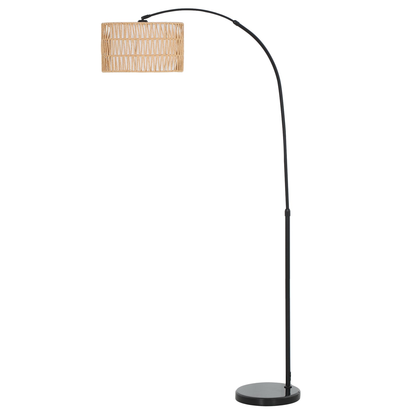 Floor Lamp for Living Room, Modern Standing Lamp with Dual-Layer Shade & Foot Switch, Height Adjustable Minimalist Tall Pole Lampshade