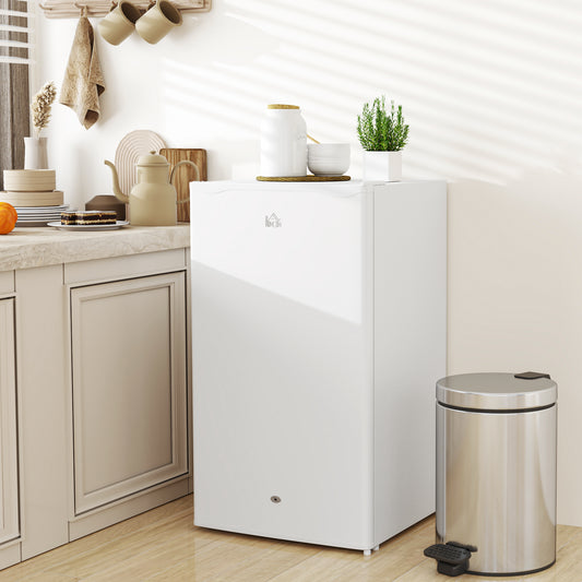 91L Freestanding Under-Counter Fridge Freezer with Lock - White