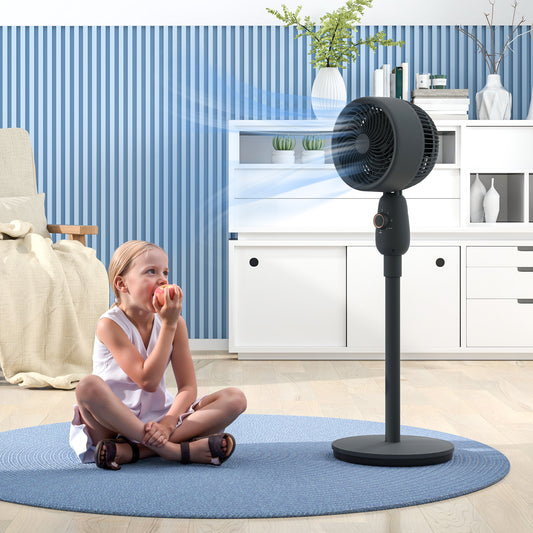 Pedestal Fan, Powerful Air Circulator, 12 Inch Floor Standing Fan with 3 Speed Settings, Oscillating Function for Bedroom, Home and Office