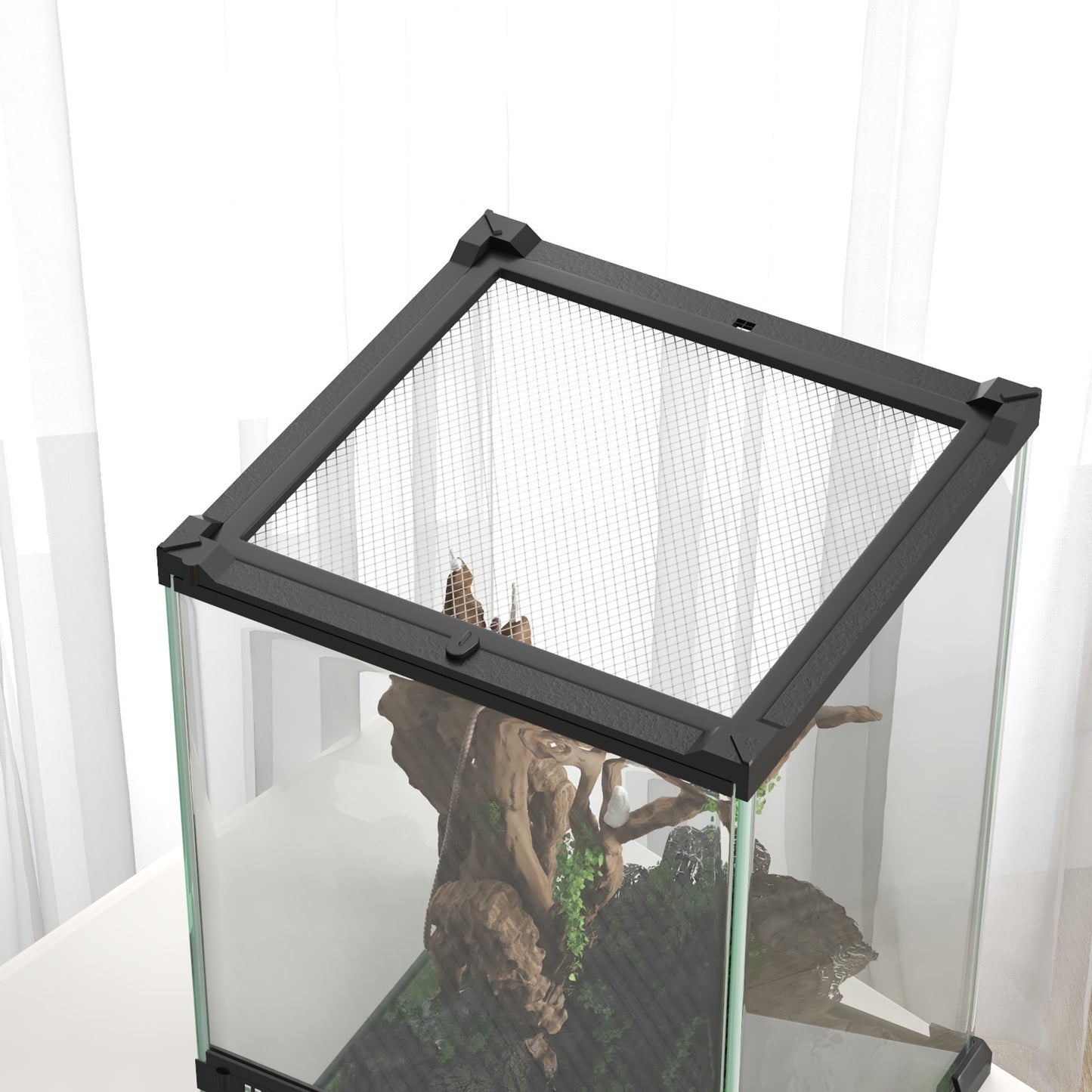 PawHut 12L Vivarium for Lizards Frogs Snakes Turtles Tortoises w/ Anti Escape Design, Ventilation