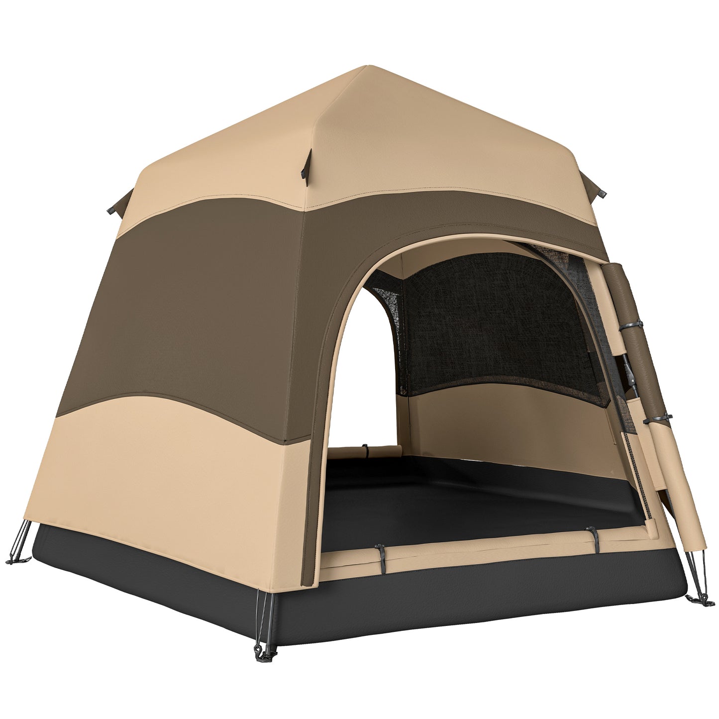 Outsunny Double Layer Instant Pop Up Tent with Rainfly, Portable Camping Shelter with Sewn-in Groundsheet and Carry Bag