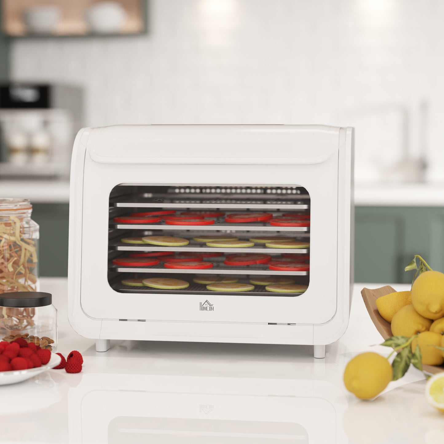 35-70°C Six-Tray Food Dehydrator - White / Black