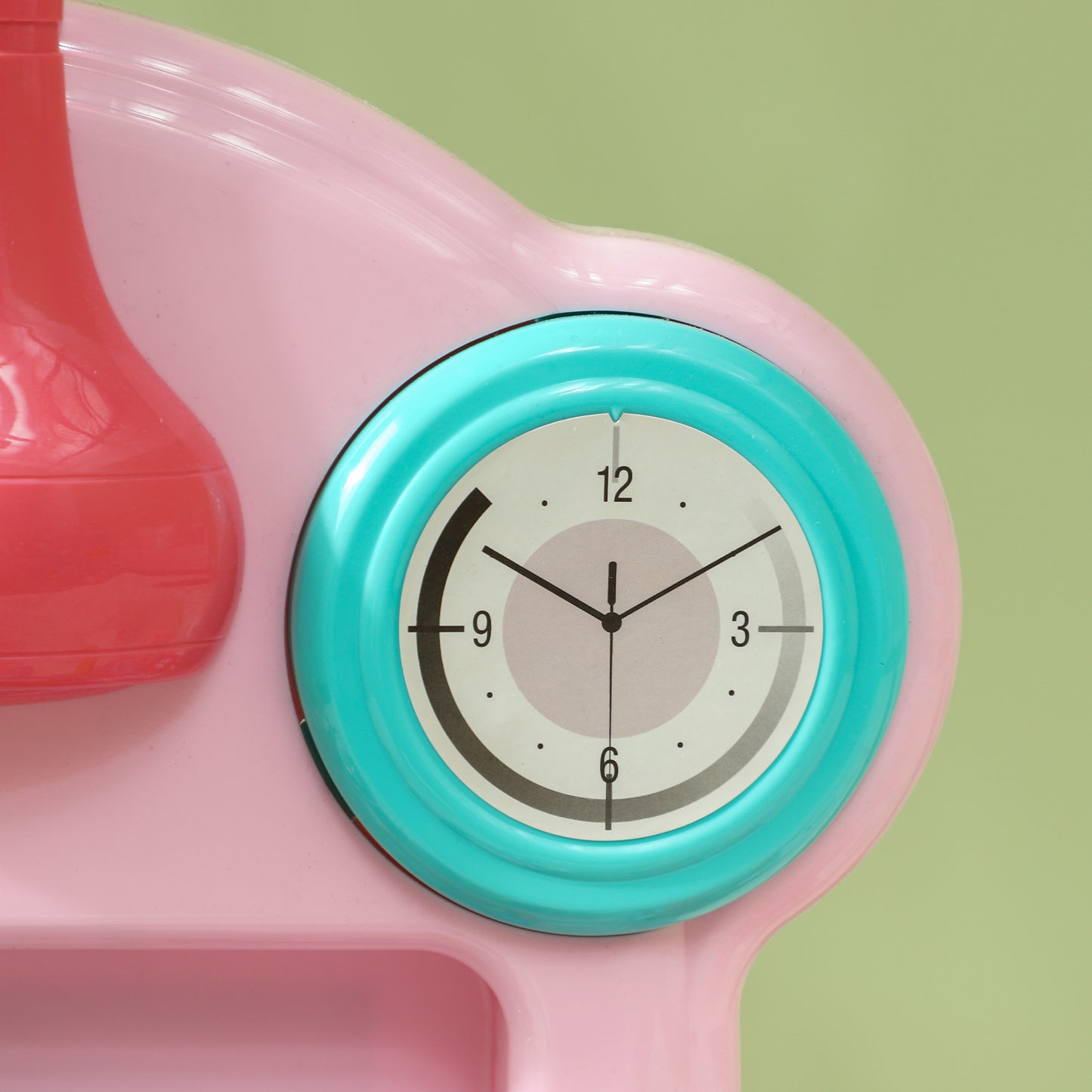 Toy Kitchen, 45 Pieces Kids Kitchen with Rotating Side Tables, Toddler Pretend Role Play W/ Light, Sounds, Spray Effect for Children 3-6 Years, Pink