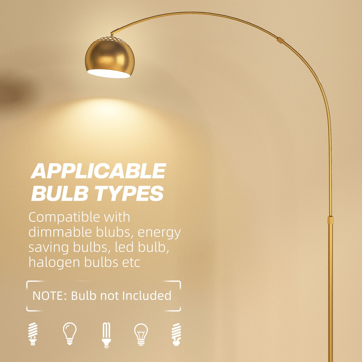 180cm Arc Floor Lamp for Living Room, Home Offices, Bedrooms, Modern Standing Lamp with Foot Switch, Faux Black Marble Base, Black Bell Shade