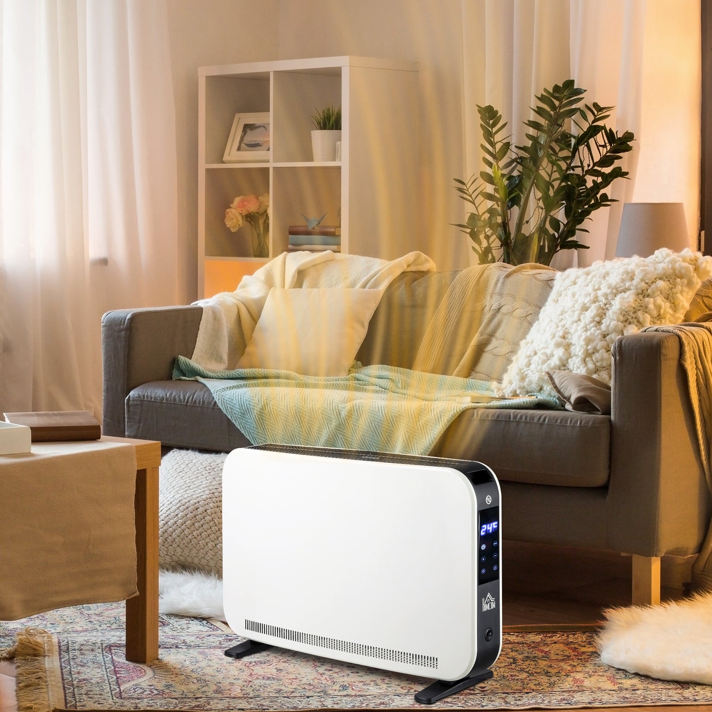 Electric Heater, 2180W Portable Convector Heater with 24H Timer, Overheat Protection, Adjustable Temperature for Home