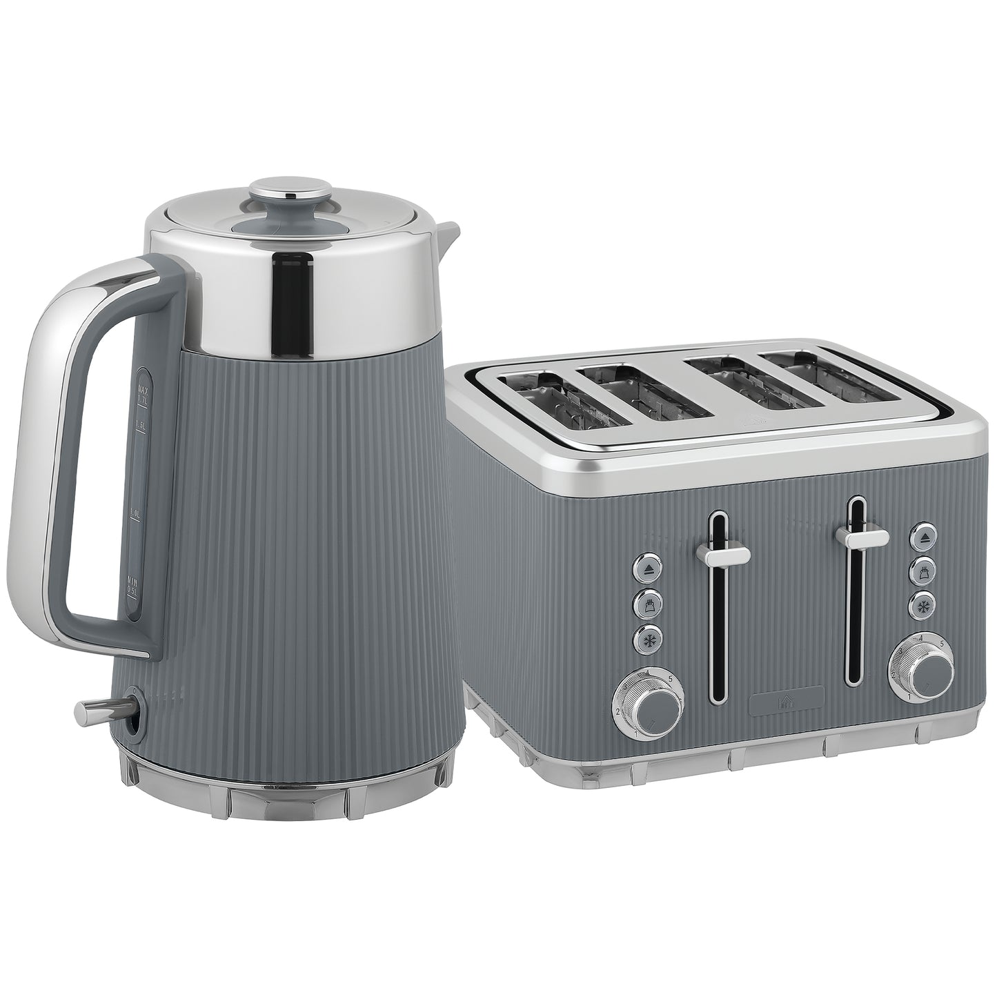 Electric Kettle and Toaster Set, 3000W 1.7L UK Strix Thermostat Rapid Boil Jug Kettle with Limescale Filter, 4 Slice Toaster W/ 7 Browning Controls, Crumb Tray