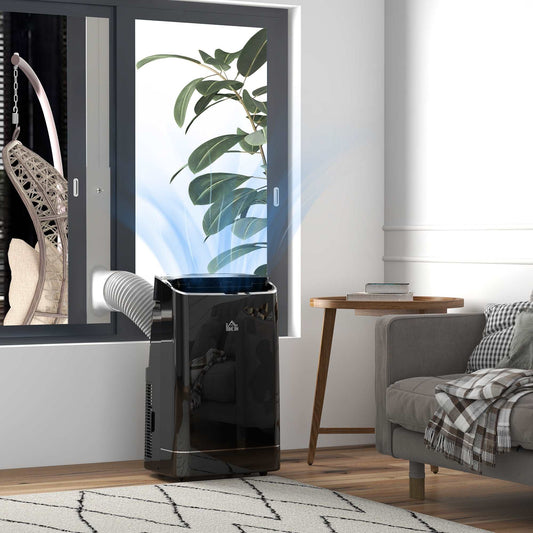 14,000 BTU Mobile Air Conditioner, 35m², Smart Home WiFi, with Dehumidifier, Fan, 24H Timer, Window Kit, Black