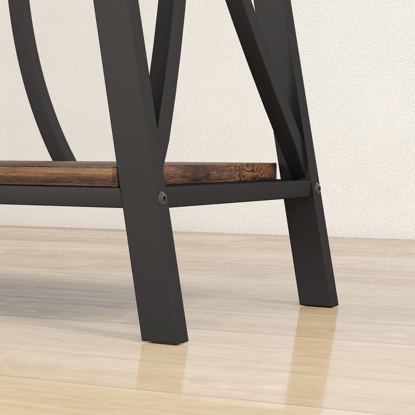 Narrow Console Table, Industrial 2-Tier Sofa Table with Metal Frame for Entryway, Living Room, 120x30x80cm, Rustic Brown