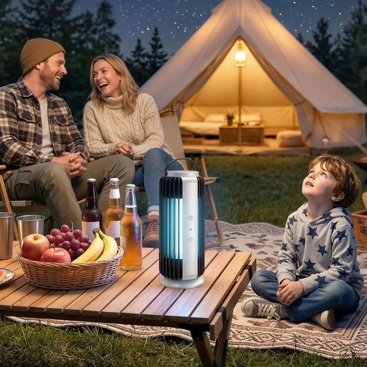 Electric Fly Zapper Indoor | 365nm UVA LED | Fan & Electric Grid Triple-Control | Auto Light Sensor | 8W | 90m² Coverage | Removable Tray | CE Certified | 12x12x33.5cm | Black