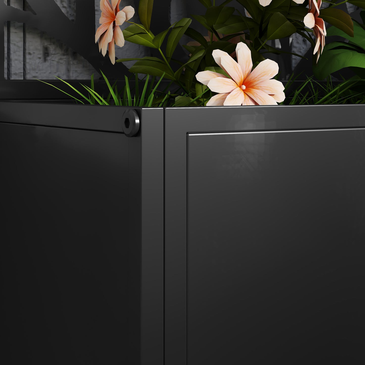 Outsunny Garden Bed with Privacy Screen, Wall Mounted or Freestanding Raised Planter for Climbing Plants, Flowers, Vegetables