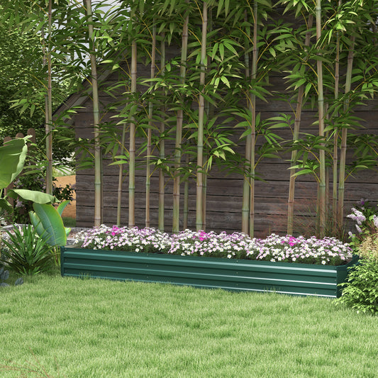 Outsunny 60 x 240cm Galvanised Steel Planter, with Open Bottom