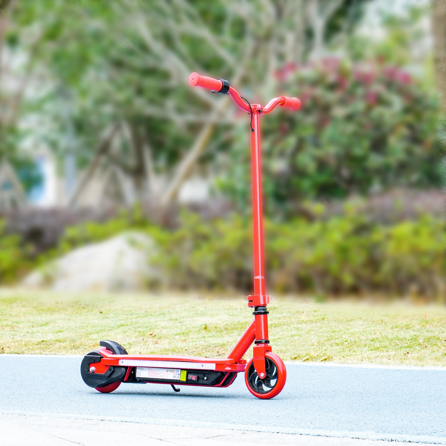 AIYAPLAY Electric Scooter for Kids Ages 6-14, with Colourful Light and Electric Brake, Kids Electric Scooter E Scooter, Up to 10 KM/H & 8 KM, Red