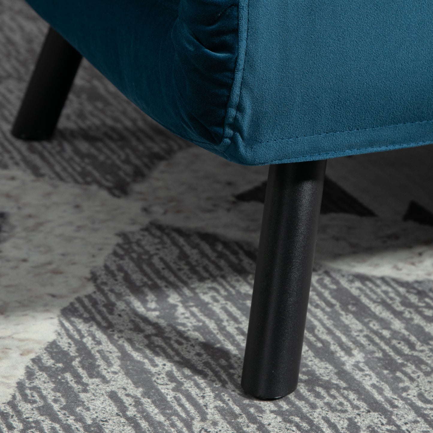 Click Clack Sofa Bed, Convertible 2 Seater Sofa Couch with 2 Cushions, for Living Room, Bedroom, Navy Blue