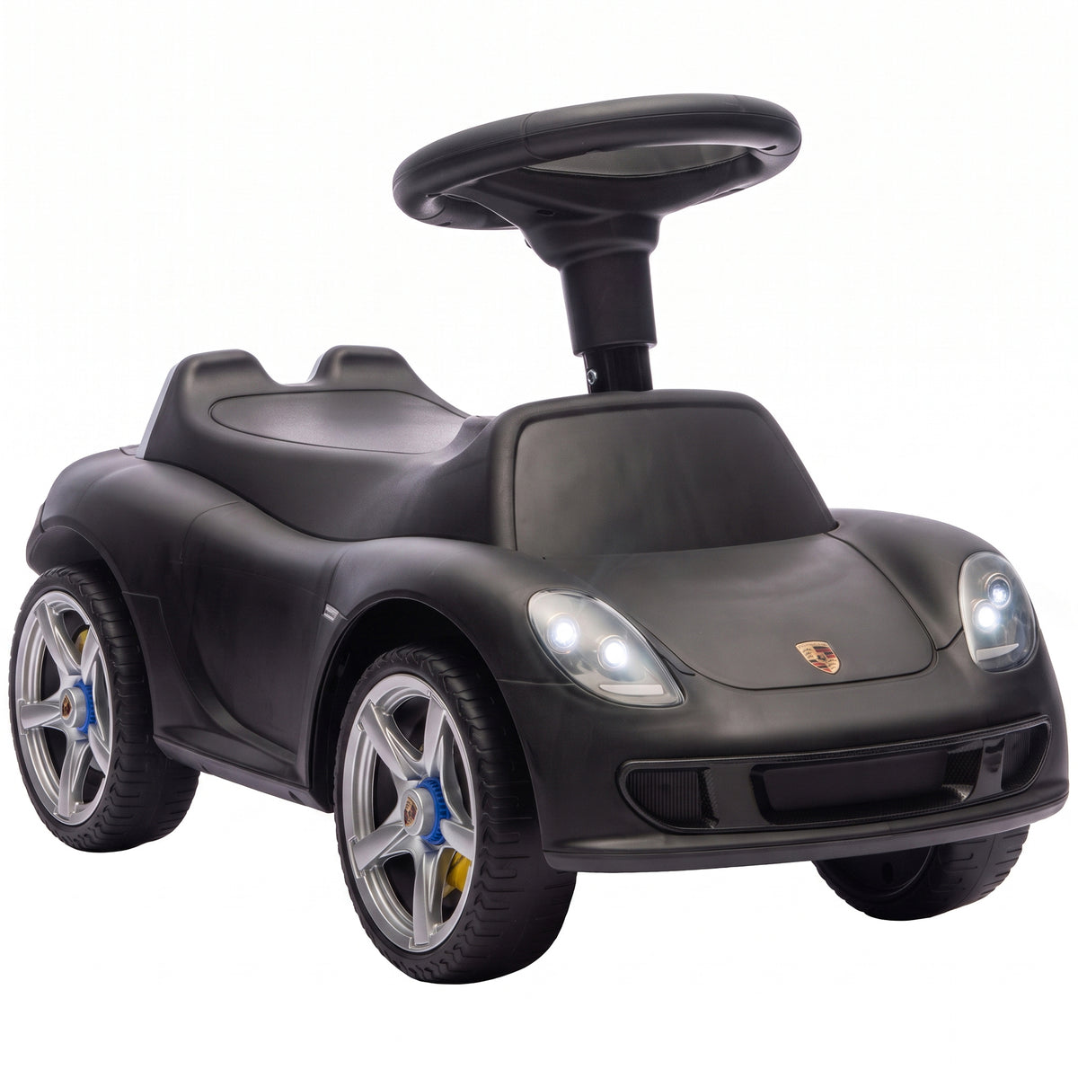 Porsche Licensed Kids Ride-On Push Car | Headlights | Horn & Start-Up Sound | Steering Wheel | PP Body | 30kg | Ages 18-36 Months | 75cm+ | 63x28.5x38cm | White / Pink / Black