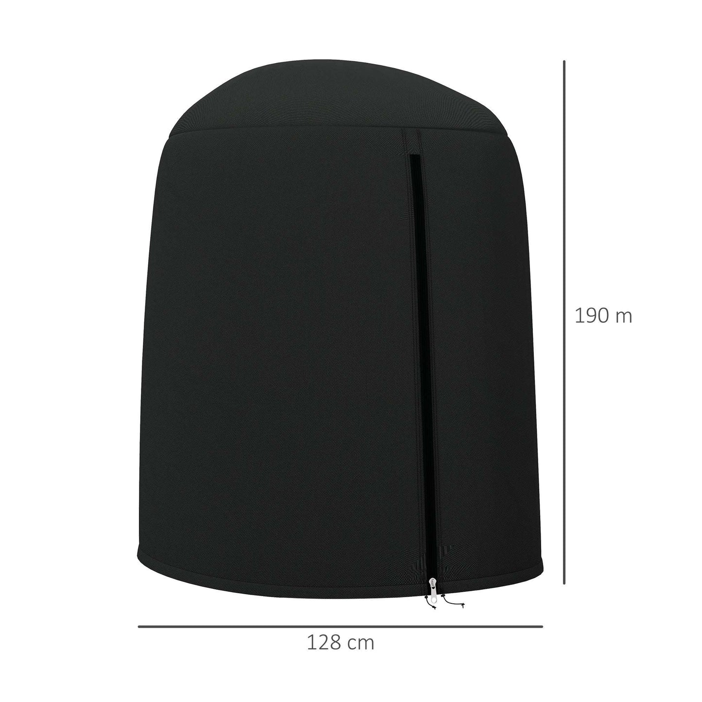 Outsunny Hanging Egg Swing Chair Cover Outdoor Single Waterproof Anti-dust Furniture Protector With Zipper, Oxford Fabric D128 x 190H cm - Black
