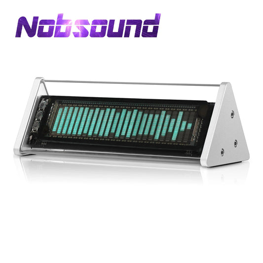 Nobsound Bluetooth 5.0 VFD Clock Music Spectrum Display Screen Sound Level Meter 3.5mm AUX Audio Switcher Box Spectrum