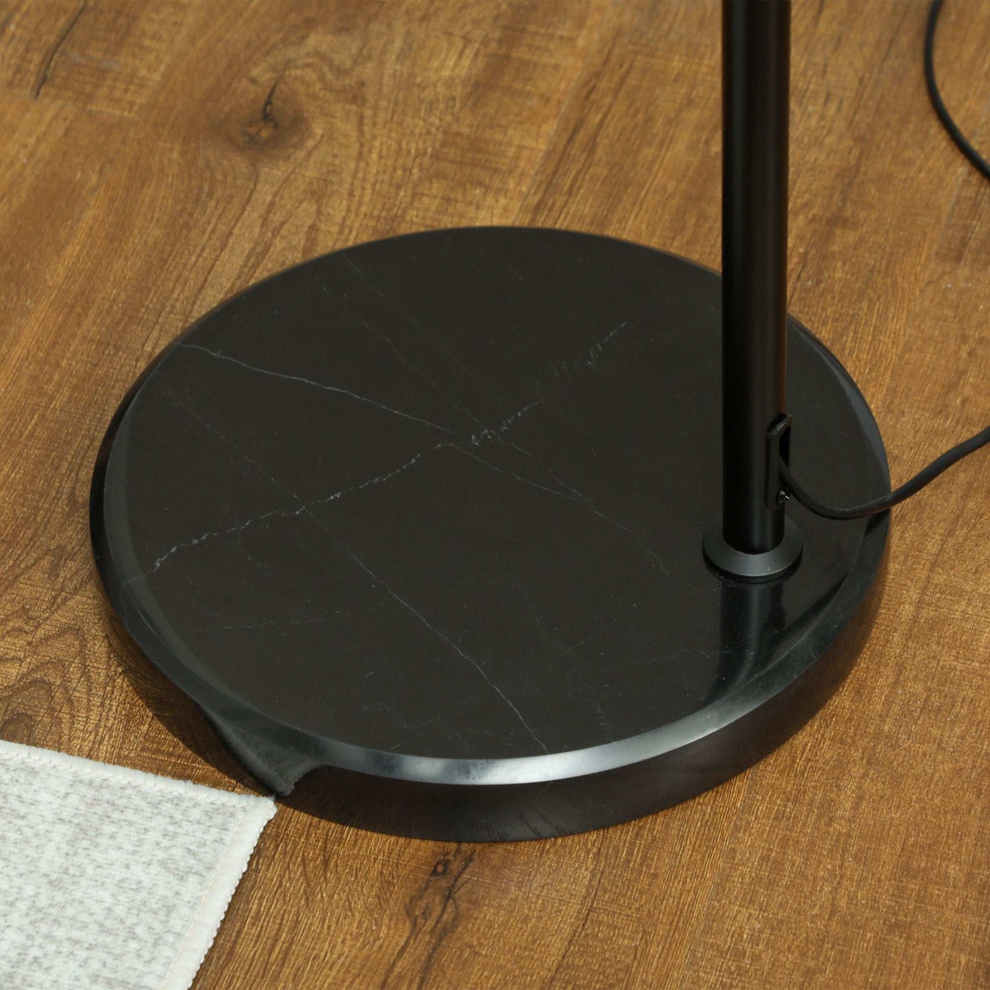 Floor Lamp for Living Room, Modern Standing Lamp with Dual-Layer Shade & Foot Switch, Height Adjustable Minimalist Tall Pole Lampshade