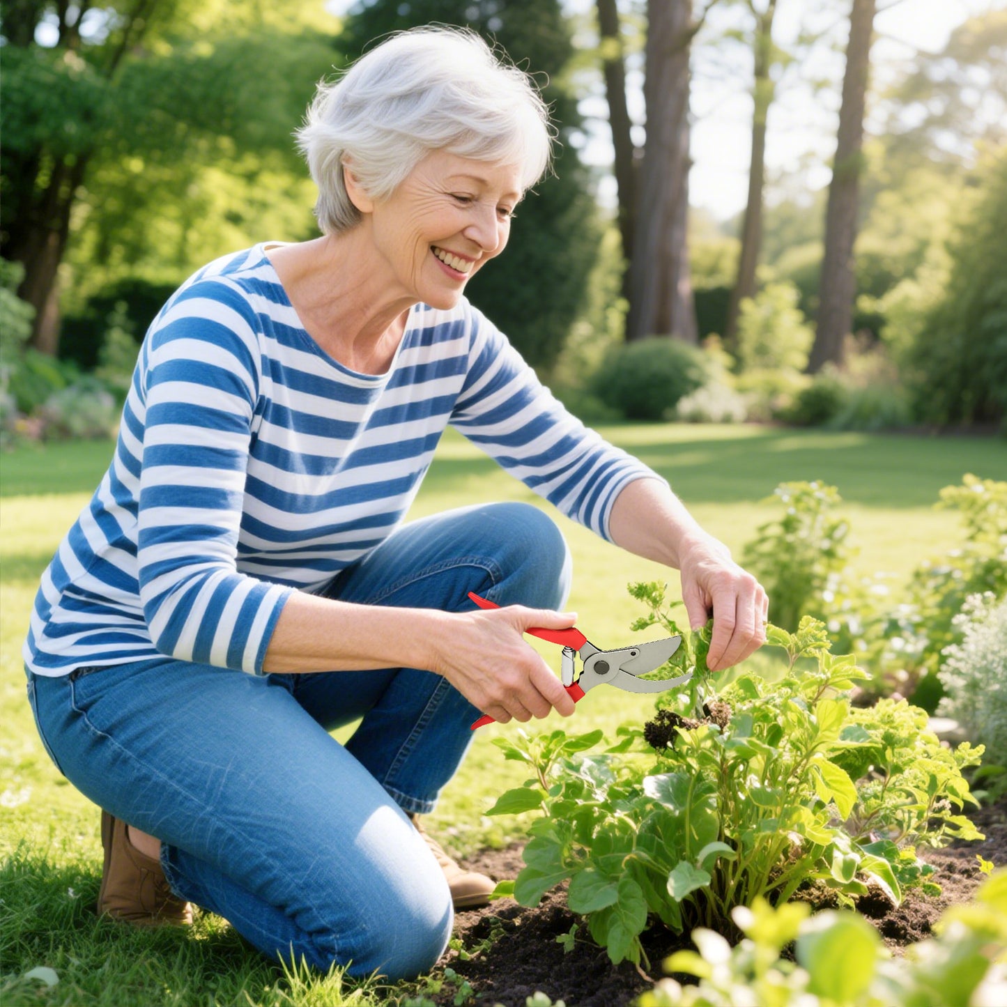 3 Piece Garden Shears Set with Hedge Shears, Lopper, Garden Secateurs, Lightweight and Compact, Tree Shrub Care Kit for Pruning with Soft Grip Handle
